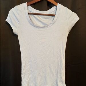 Light Blue Short Sleeve Ribbed Tee